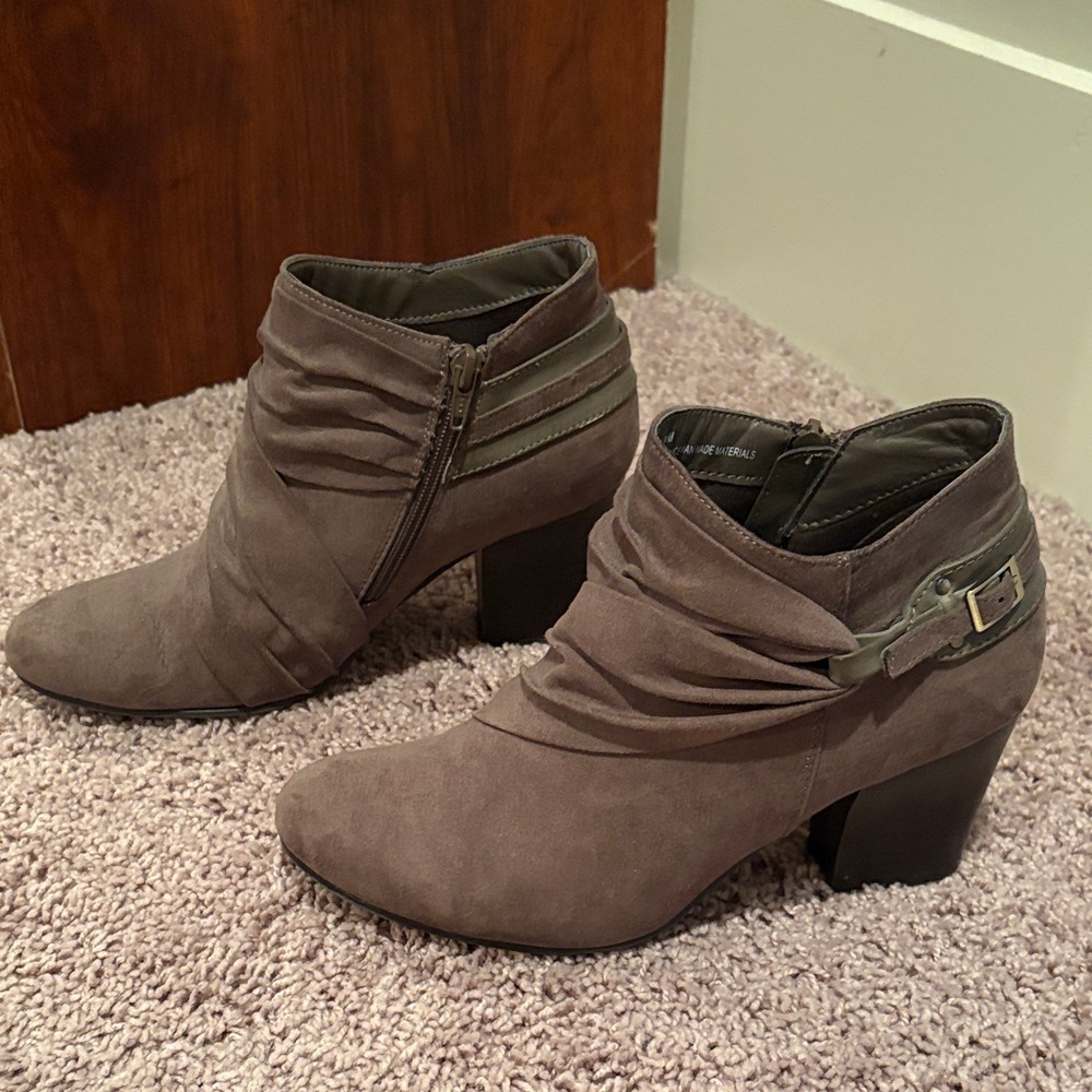 Laura Ashley Taupe Ankle Booties